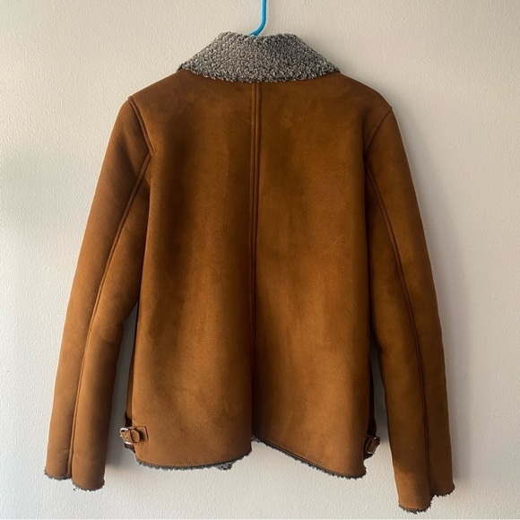 RD style Sherpa lined suede moto jacket medium - Picture 12 of 13